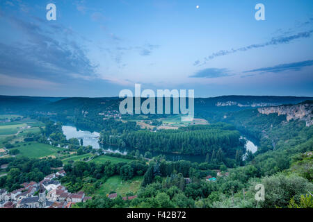 der Fluss Lot bei St Gery, Quercy, Frankreich Stockfoto