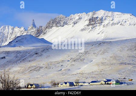 Winterscenery in Nordisland Stockfoto