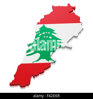 Landkarte Libanon Stockfoto