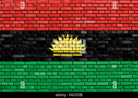 Flagge von Biafra auf Mauer gemalt Stockfoto