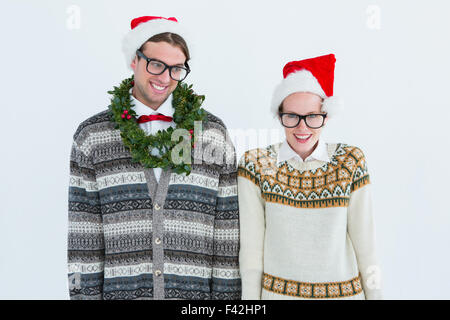 Blick in die Kamera glücklich geeky Hipster-paar Stockfoto