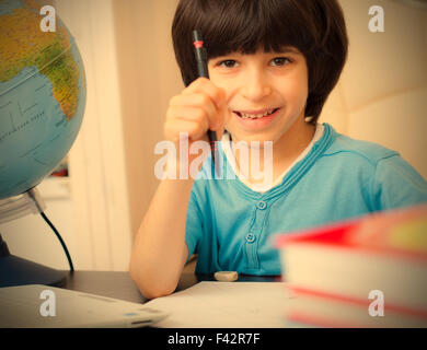 Schüler Hausaufgaben Stockfoto