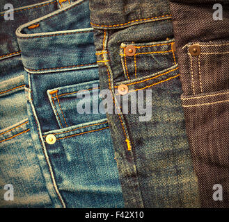 Haufen von jeans Stockfoto