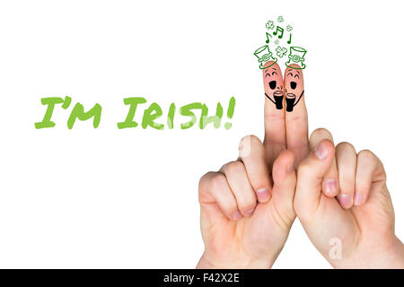 Zusammengesetztes Bild von Patricks Tag Finger Stockfoto