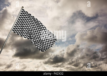 Zusammengesetztes Bild der Zielflagge Stockfoto