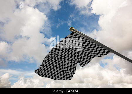 Zusammengesetztes Bild der Zielflagge Stockfoto