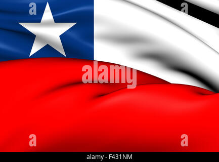 Flagge von Chile. Hautnah. Stockfoto