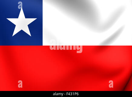 Flagge von Chile. Hautnah. Stockfoto