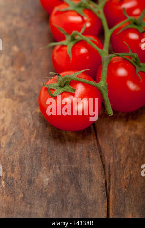 frische Kirschtomaten auf einem cluster Stockfoto