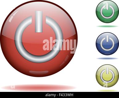 Kugel-Icon-Set. SymbolSpeichern Sie auf andere Farbe Background, isoliert auf weiss. Stock Vektor