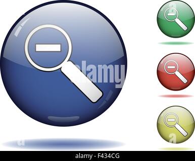 Glänzende Kugel Icon Set von verkleinern. Vektor in EPS10 gespeichert Stock Vektor