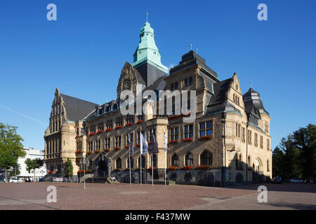 Rathausplatz Mit Rathaus in Recklinghausen, Ruhrgebiet, Nordrhein-Westfalen Stockfoto