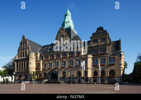 Rathausplatz Mit Rathaus in Recklinghausen, Ruhrgebiet, Nordrhein-Westfalen Stockfoto