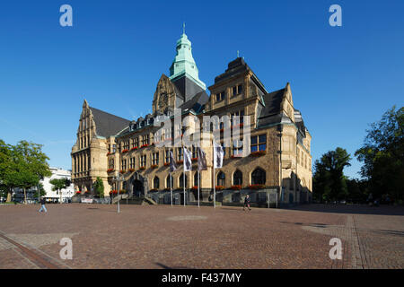 Rathausplatz Mit Rathaus in Recklinghausen, Ruhrgebiet, Nordrhein-Westfalen Stockfoto