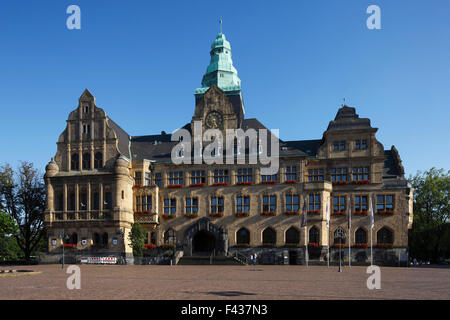 Rathausplatz Mit Rathaus in Recklinghausen, Ruhrgebiet, Nordrhein-Westfalen Stockfoto