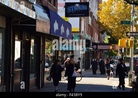 Chassidischen jüdischen Lebens im Borough Park, Brooklyn, New York, USA Stockfoto