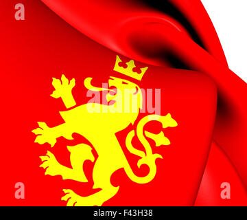 Ethnischer Macedonian Lion Flagge. Stockfoto