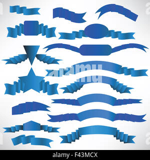 Blaue Bänder mit einem Streifen. Stockfoto