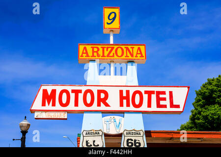 Arizona Motor Hotel anmelden Railroad Ave East Rte 66 in Williams, Arizona die letzte Route 66 Stadt Bi-durch i-40 übergeben werden Stockfoto