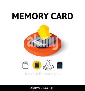 Speicher-Card-Symbol im anderen Stil Stock Vektor