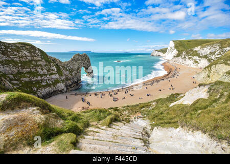 Blick von oben von Durdle Door, Dorset, Großbritannien Stockfoto