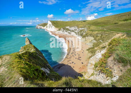 Blick von oben von Durdle Door, Dorset, Großbritannien Stockfoto