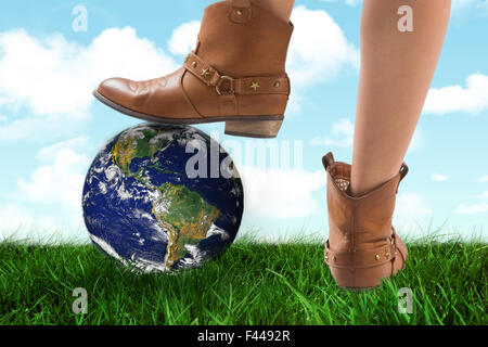 Zusammengesetztes Bild Cowboy Stiefel tanzen Stockfoto