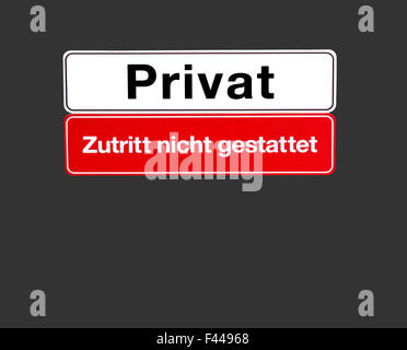 Schild Privatweg nicht gestattet Stockfoto