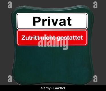 Schild Privatweg nicht gestattet Stockfoto