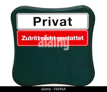 Schild Privatweg nicht gestattet Stockfoto