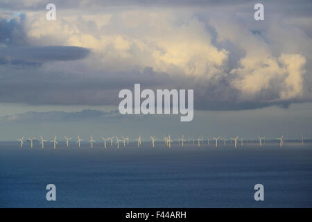 Windpark vor der Küste von North Wales Stockfoto