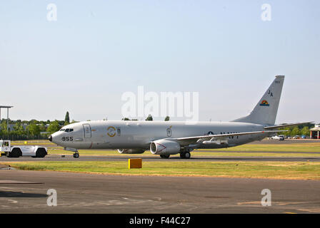 Auf der Farnborough International AIr SHow 2014, ein Poseidon P-8, kam das Flugzeug zusammen mit britischen Besatzungen, die e Stockfoto