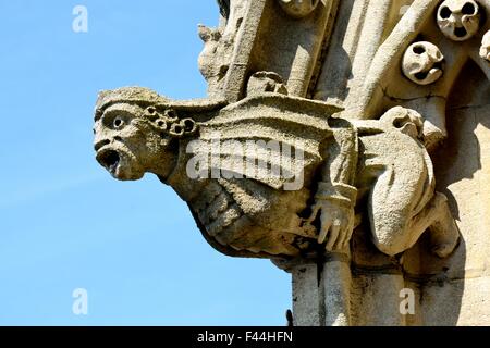 Stein Wasserspeier an der Kirche Stockfoto