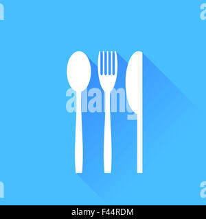 Messer, Gabel und Löffel Stockfoto