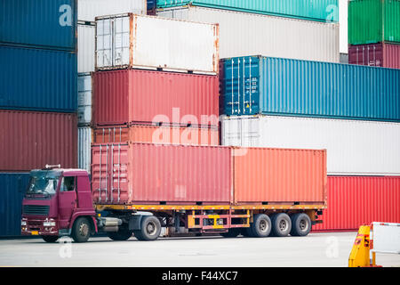 LKW-Ladung im Container-depot Stockfoto