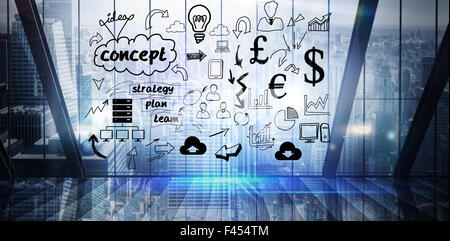 Das zusammengesetzte Bild im Brainstorming Grafik Stockfoto