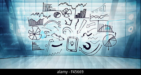 Das zusammengesetzte Bild im Brainstorming Grafik Stockfoto