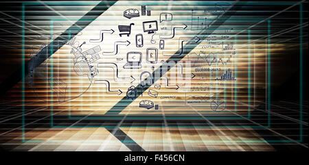 Das zusammengesetzte Bild im Brainstorming Grafik Stockfoto