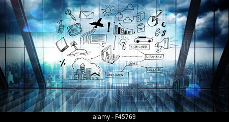 Das zusammengesetzte Bild im Brainstorming Grafik Stockfoto