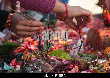 Hindu-Tempel bei Maggy Festival in Bardia, Nepal Stockfoto