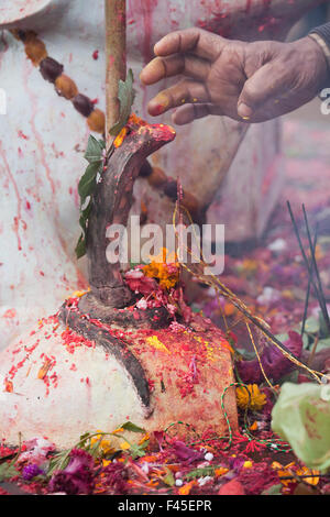 Hindu-Tempel bei Maggy Festival in Bardia, Nepal Stockfoto