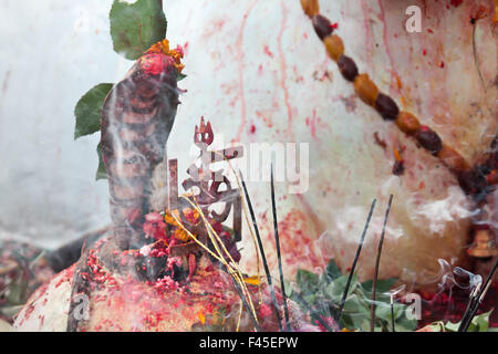 Hindu-Tempel bei Maggy Festival in Bardia, Nepal Stockfoto