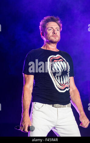 Musiker Simon LeBon von Duran Duran führt auf der Bühne während der 2. Tag des Lebens ist schöne Festival 2015 in Las Vegas Stockfoto