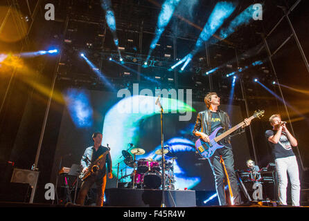 Pop-Band Duran Duran auf der Bühne während Life Is Beautiful Festival in Las Vegas durchführen Stockfoto