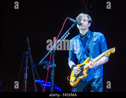 Musiker Ben Gibbard von Death Cab for Cutie führt auf der Bühne während Life Is Beautiful Festival in Las Vegas Stockfoto