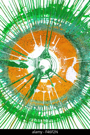 Farbenfrohe moderne Gegenwartskunst Acryl Blob Zeichenstil von Jackson Pollock Stockfoto