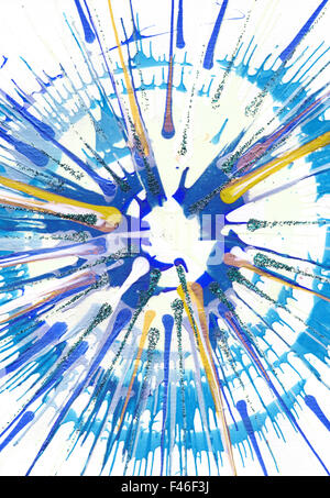 Farbenfrohe moderne Gegenwartskunst Acryl Blob Zeichenstil von Jackson Pollock Stockfoto