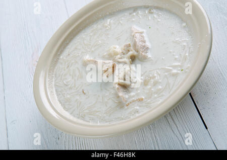 Griechische Zitrone Hühnersuppe Stockfoto