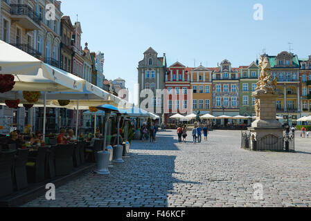 Posen, Polen - 20. August 2015: Old Market Square in der Innenstadt, Stary Rynek Stockfoto