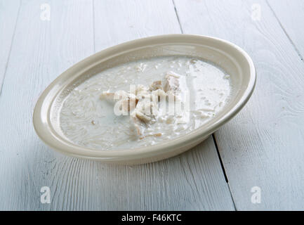 Griechische Zitrone Hühnersuppe Stockfoto